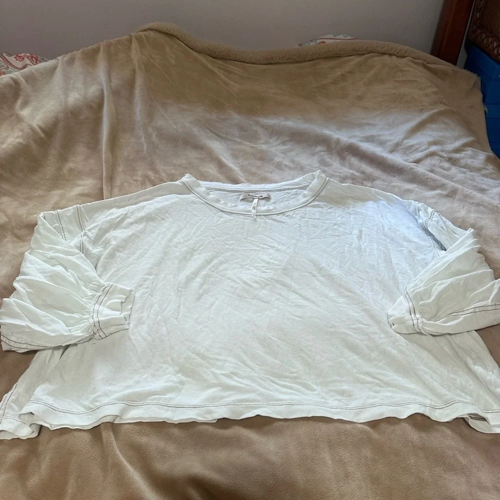 Free People Cream 3/4 sleeve Women's Knit Top XS/S